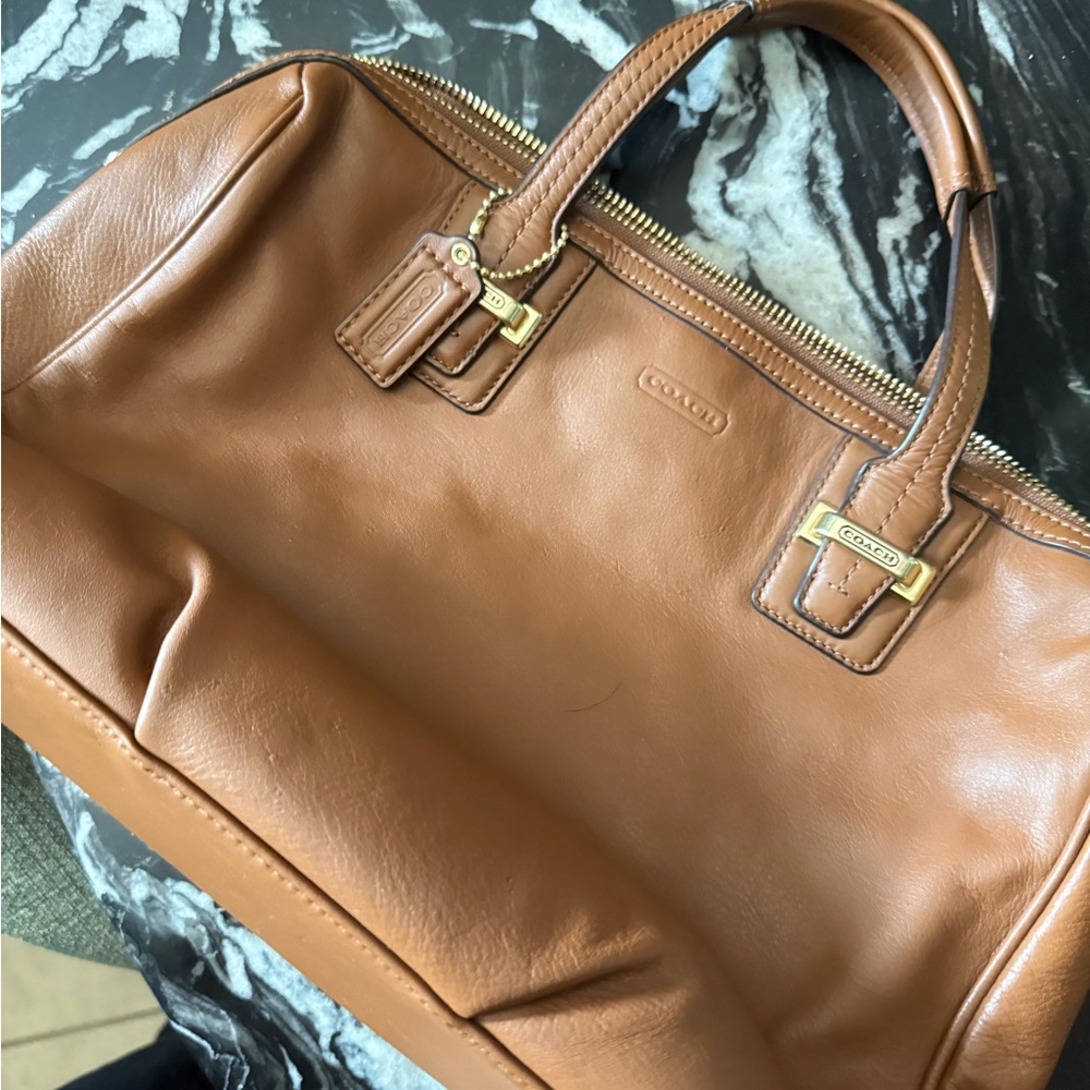 Coach Taylor Tan Leather Satchel with Gold Hardware 2013